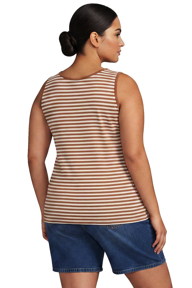 Cotton Tank Top, Alternate, color, Rich Ginger/Ivory Stripe