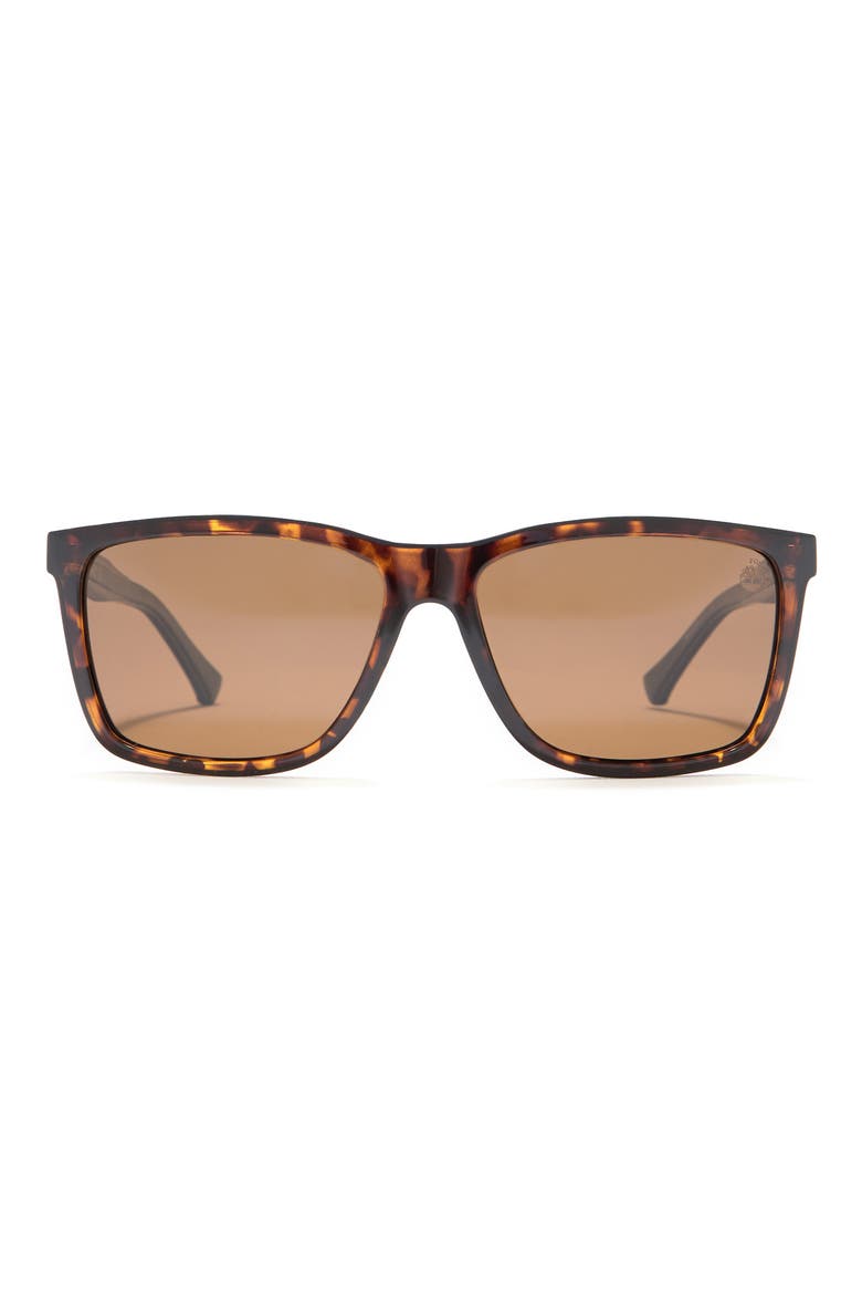 57mm Injected Polarized Square Sunglasses, Main, color, DHAV/ BRNPZ