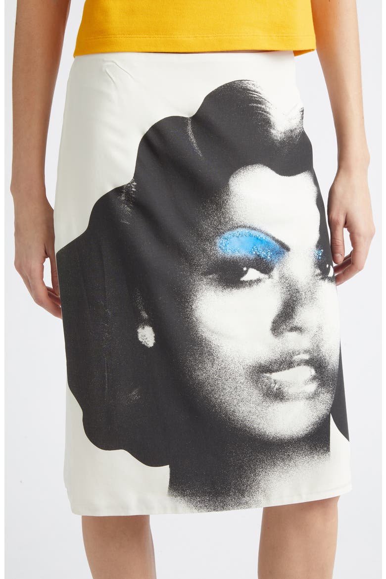 Print Silk Poplin Skirt, Alternate, color, WHITE BLACK LIGHT BLUE