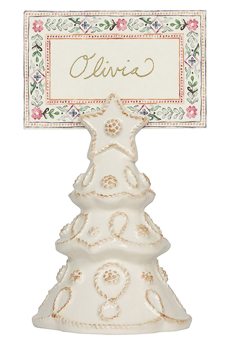 Berry & Thread Set of 4 Tree Place Card Holders, Alternate, color, WHITEWASH