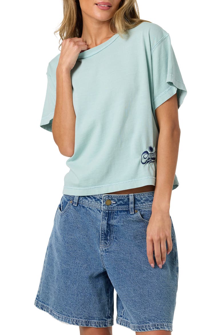 OG Radical Sun Boxy Graphic Tee, Main, color, AGATE GREEN