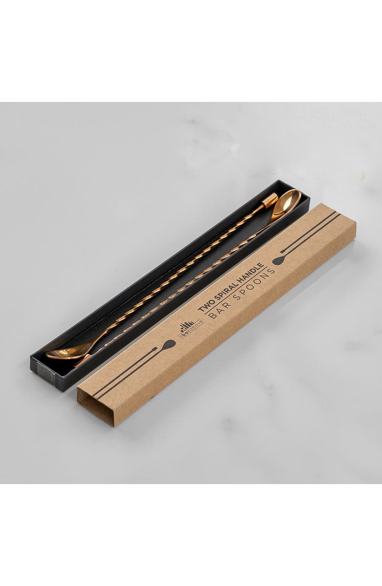 A Bar Above Antique Copper Bar Spoons, Set of 2 with Spiral Handles, Alternate, color, Antique Copper