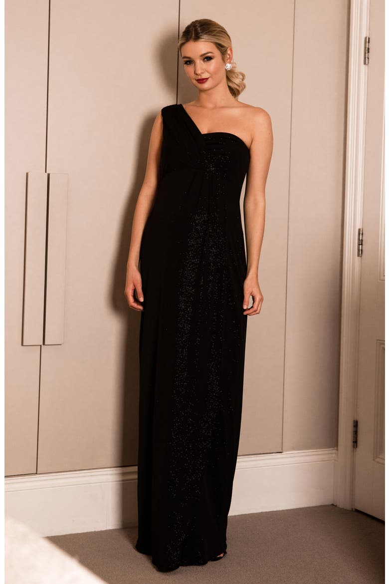 Galaxy Maternity Gown Long, Alternate, color, NIGHT SKY