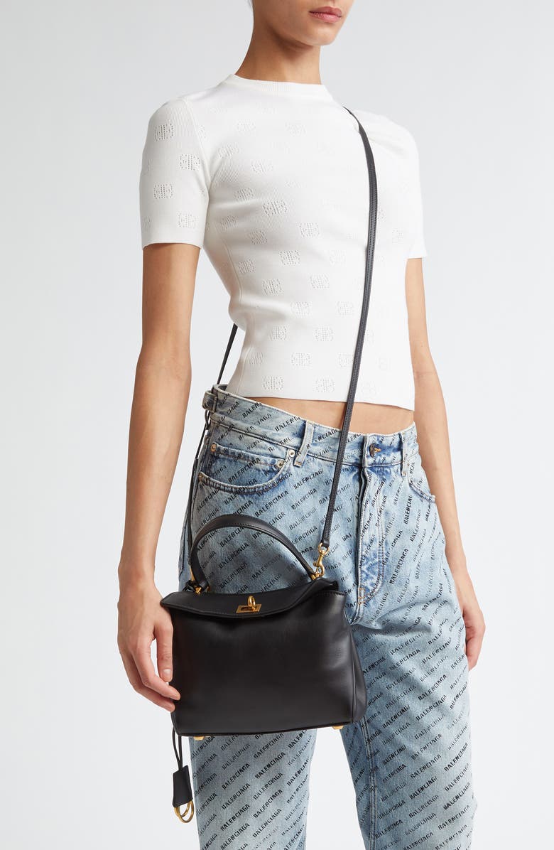 Balenciaga Leopolda Satin Shoulder Bag, Alternate, color,