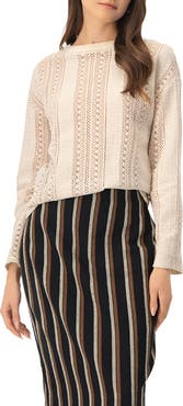 IVONNE Straight Jacquard Blouse