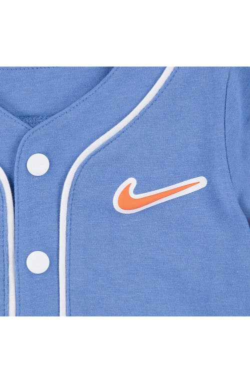 Nike Just Do It Henley Romper In Blue Beyond