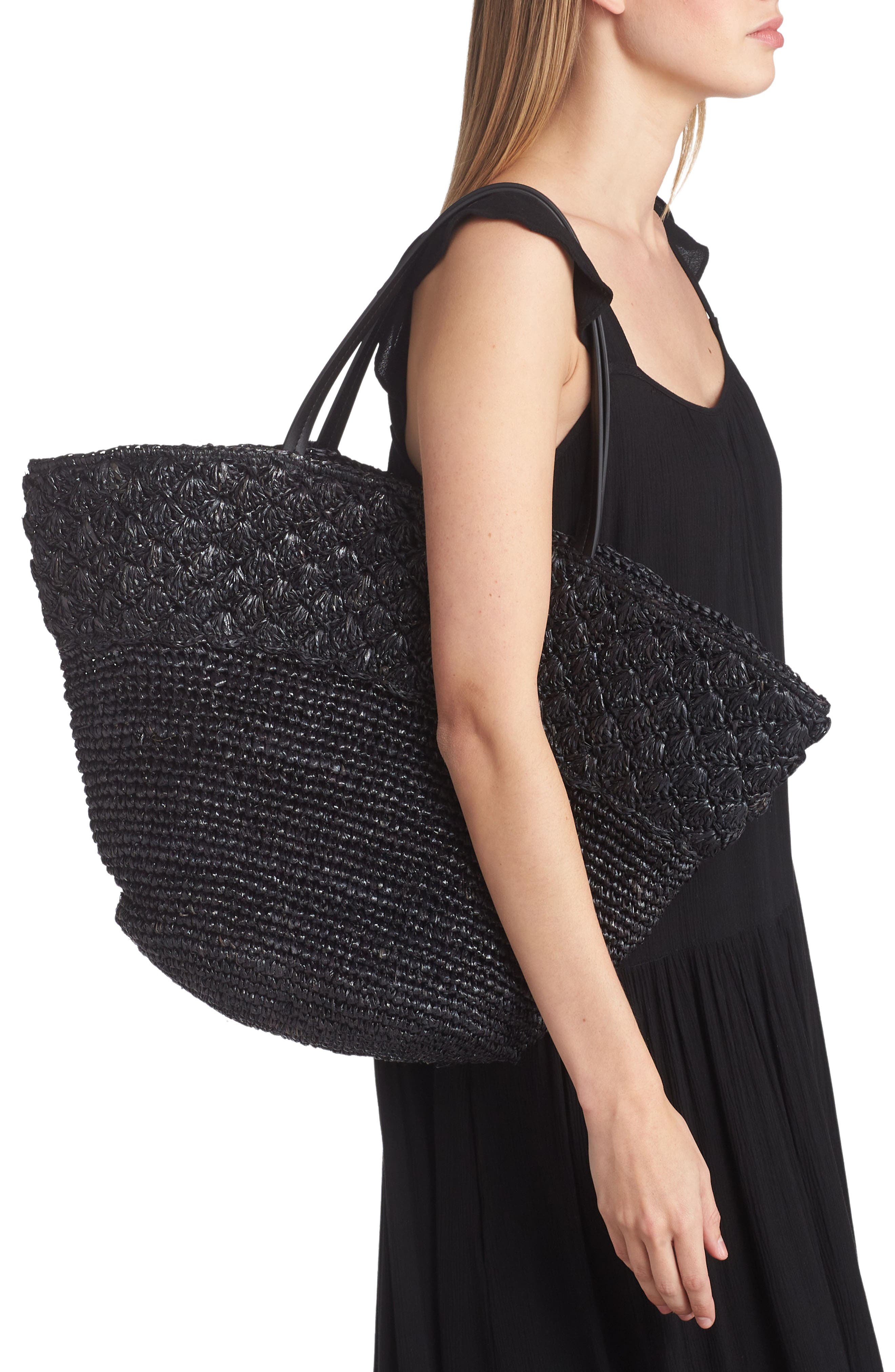 BTB Los Angeles Sera Straw Tote, Alternate, color, 