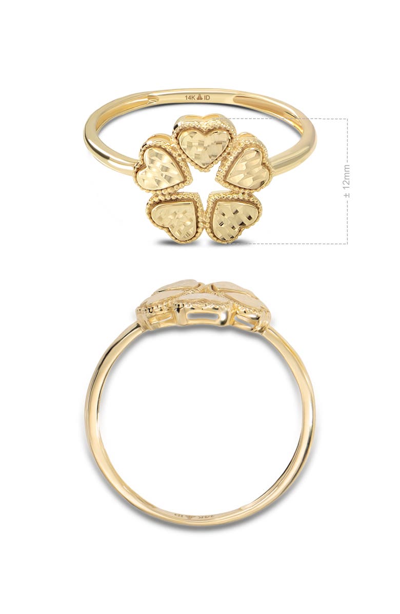 DEVATA Clover Heart Ring in 14K Gold, Alternate, color, Yellow Gold