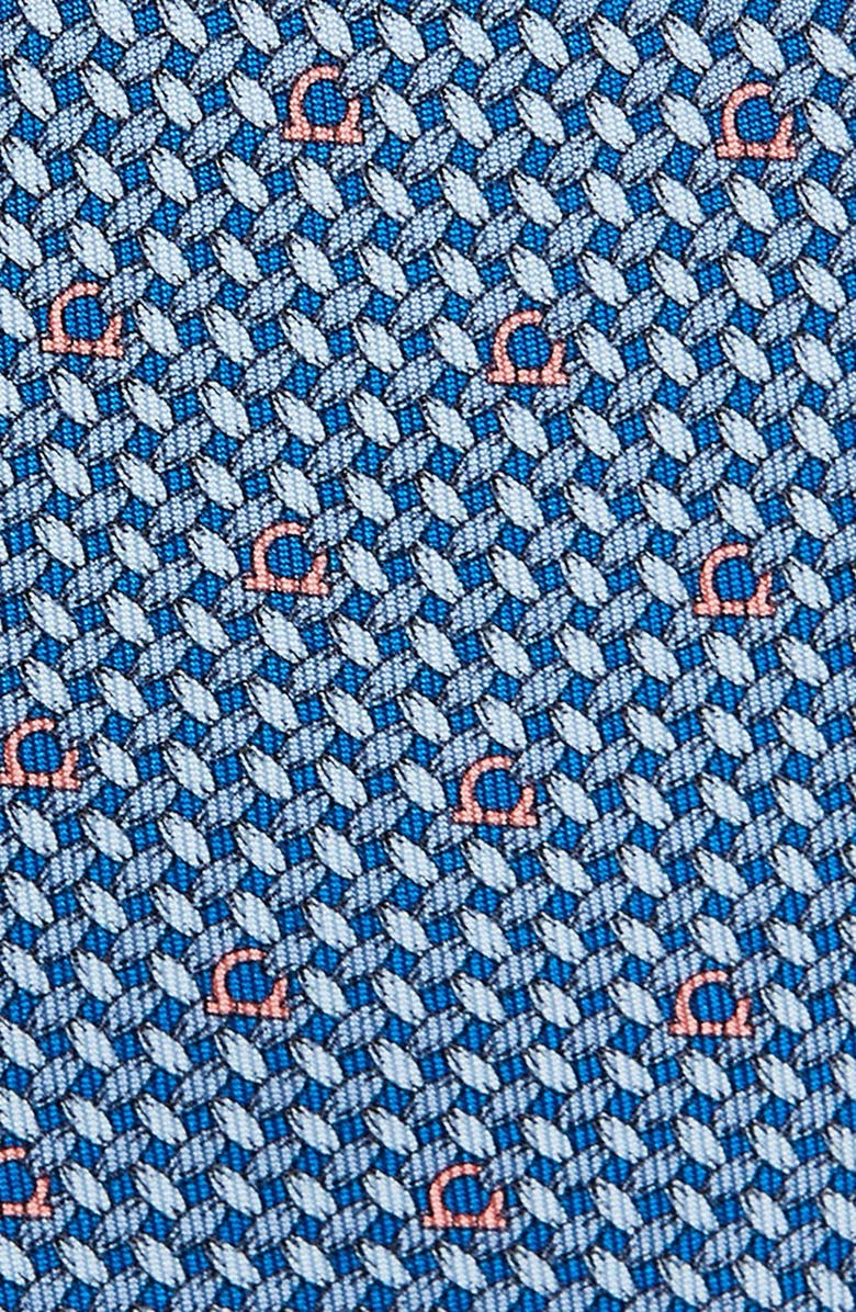 FERRAGAMO Maglia Gancini Print Silk Tie, Alternate, color, Bluette/ Azzurro