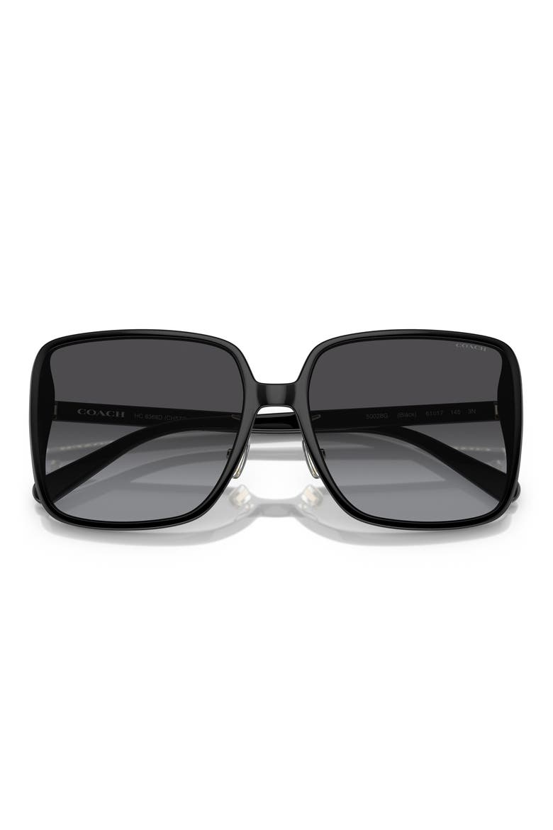 61mm Gradient Square Sunglasses, Alternate, color, BLACK / GREY GRADIENT