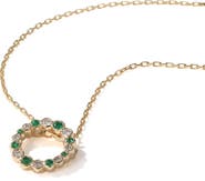 Mark Henry Bubbly Diamond & Emerald Pendant Necklace