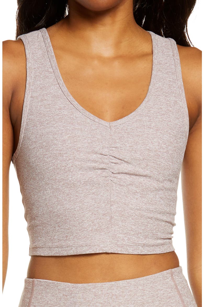 Restore Soft Lounge Stretch Recycled Polyester Longline Bra, Main, color, PURPLE MOON