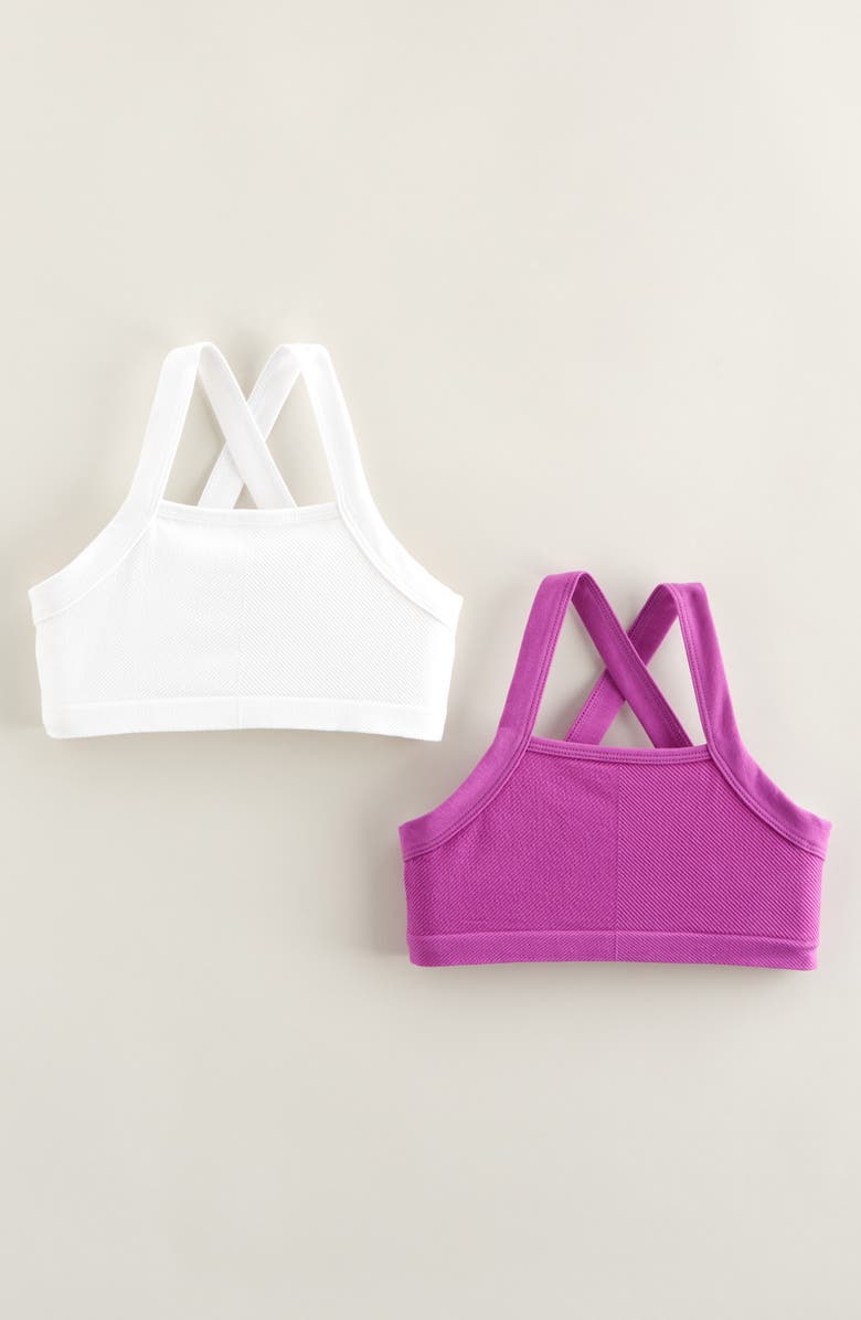 Zella Girl Kids' Assorted 2-Pack Crisscross Seamless Sports Bras, Main, color,