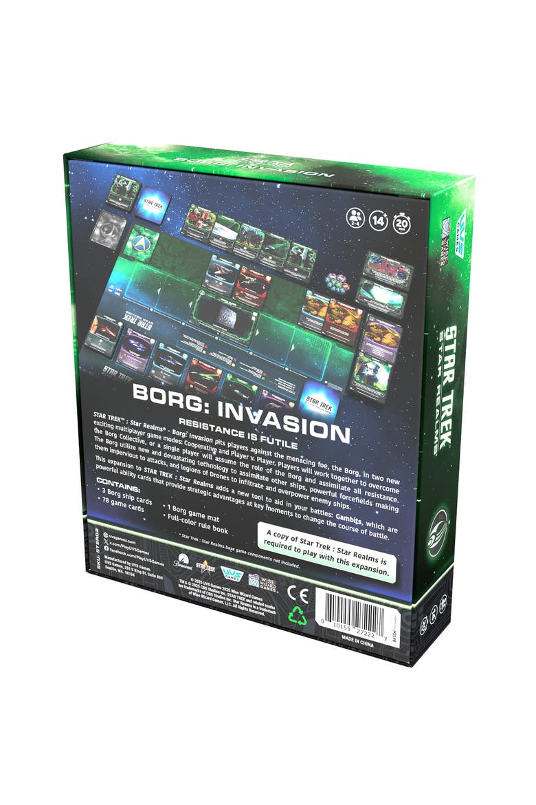 Star Trek Star Realms, Borg Invasion, Expansion Deck Building Card Game 14+, Alternate, color, Multicolored