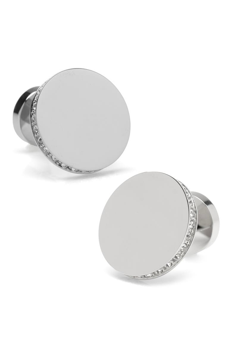 Engravable Stainless Steel Cuff Links, Main, color, SILVER
