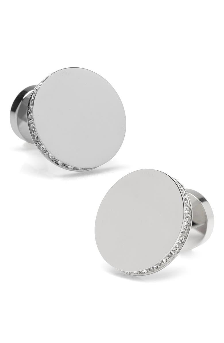 Cufflinks, Inc. Engravable Stainless Steel Cuff Links, Main, color, Silver