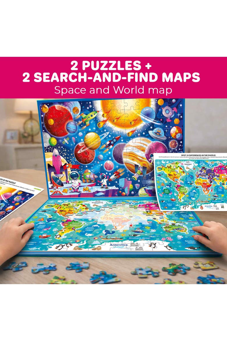 100 PCS Magnetic Kids Jigsaw Puzzle Book, Alternate, color, Maps