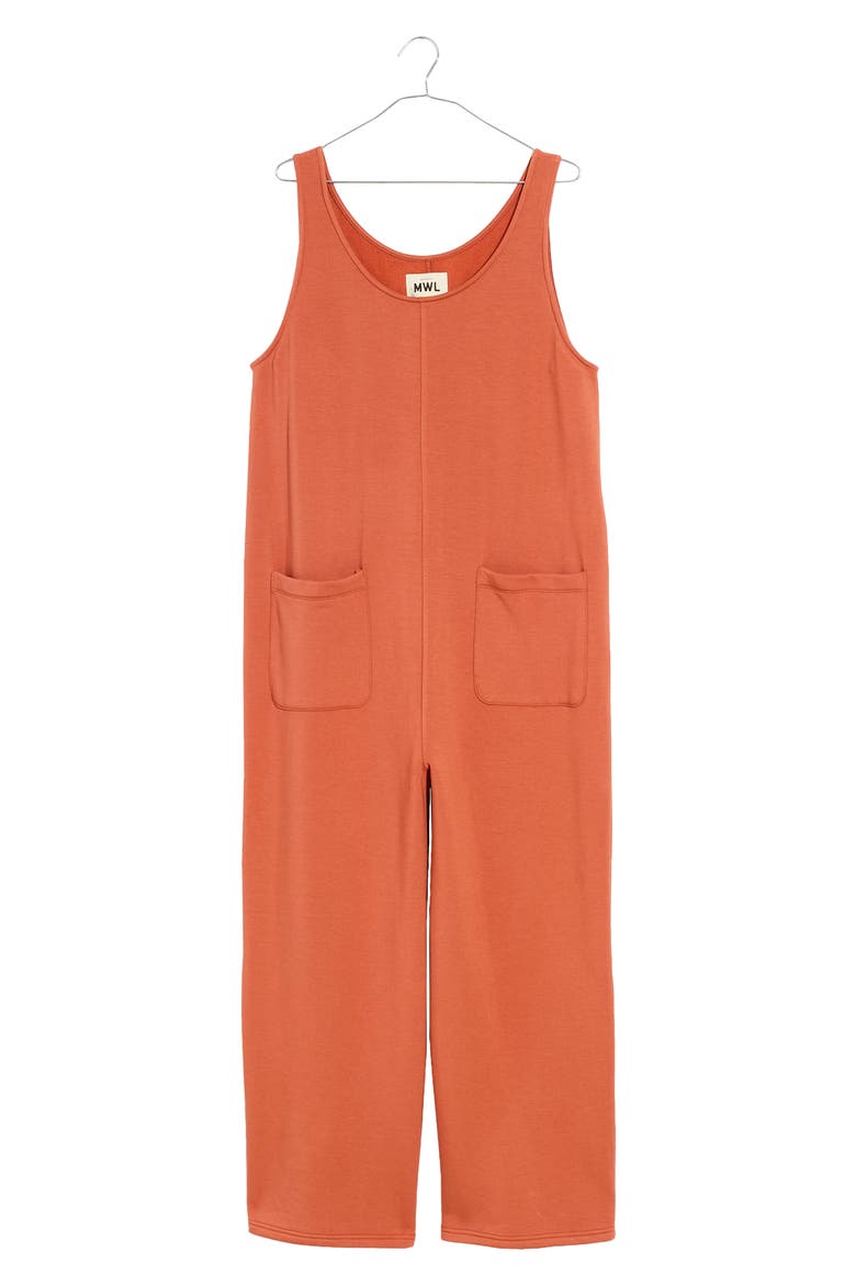 Madewell MWL Superbrushed Pull-On Jumpsuit, Alternate, color, EARTHEN RED