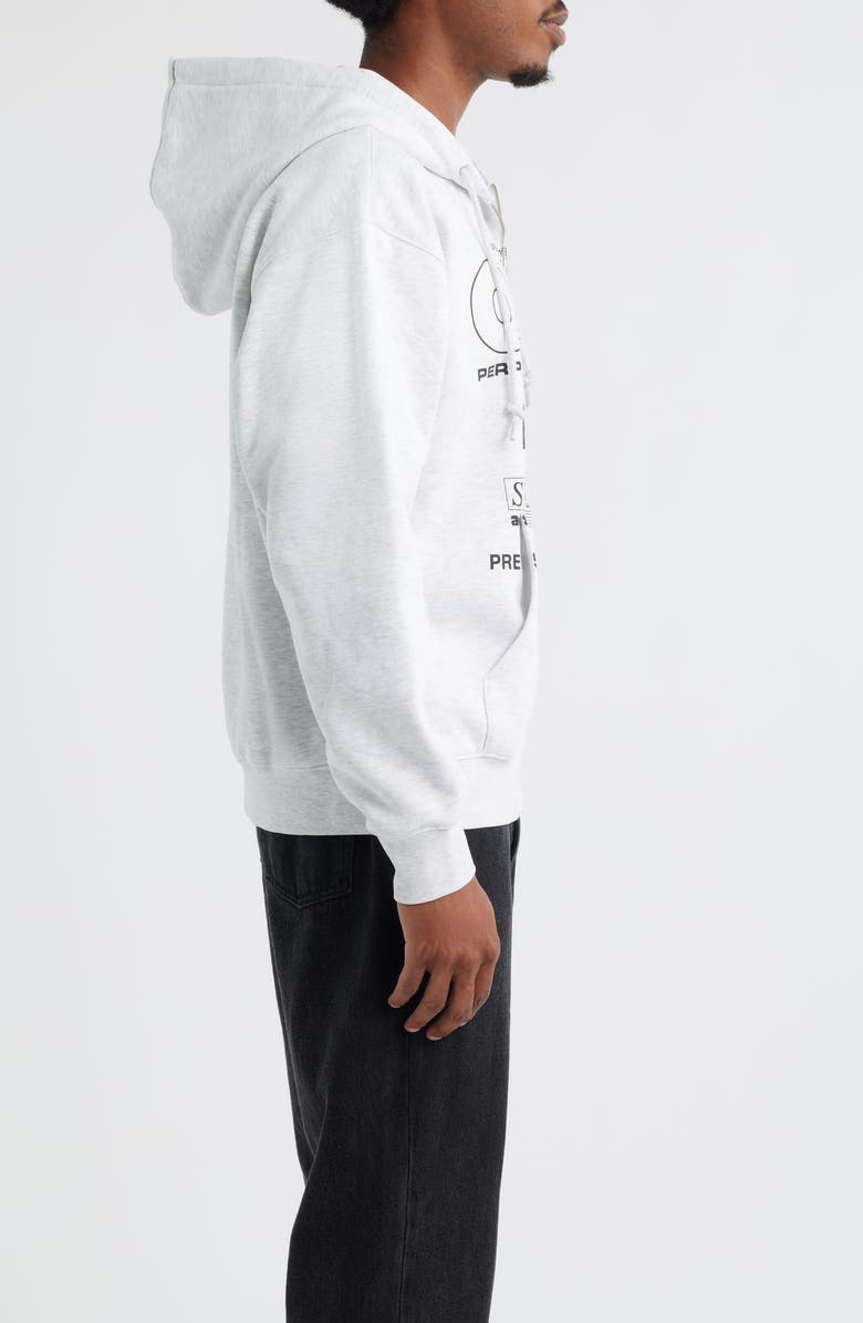 Obey Persistent Movement Graphic Zip Hoodie, Alternate, color, Heather Grey