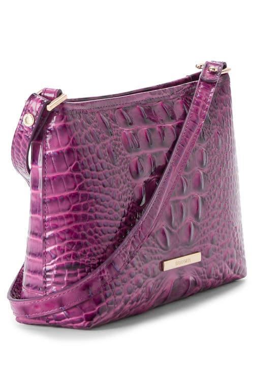 Brahmin Lorelei Croc Embossed Leather Shoulder Bag In Purple
