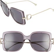FERRAGAMO Salvatore Ferragamo Gancio 55mm Square Sunglasses