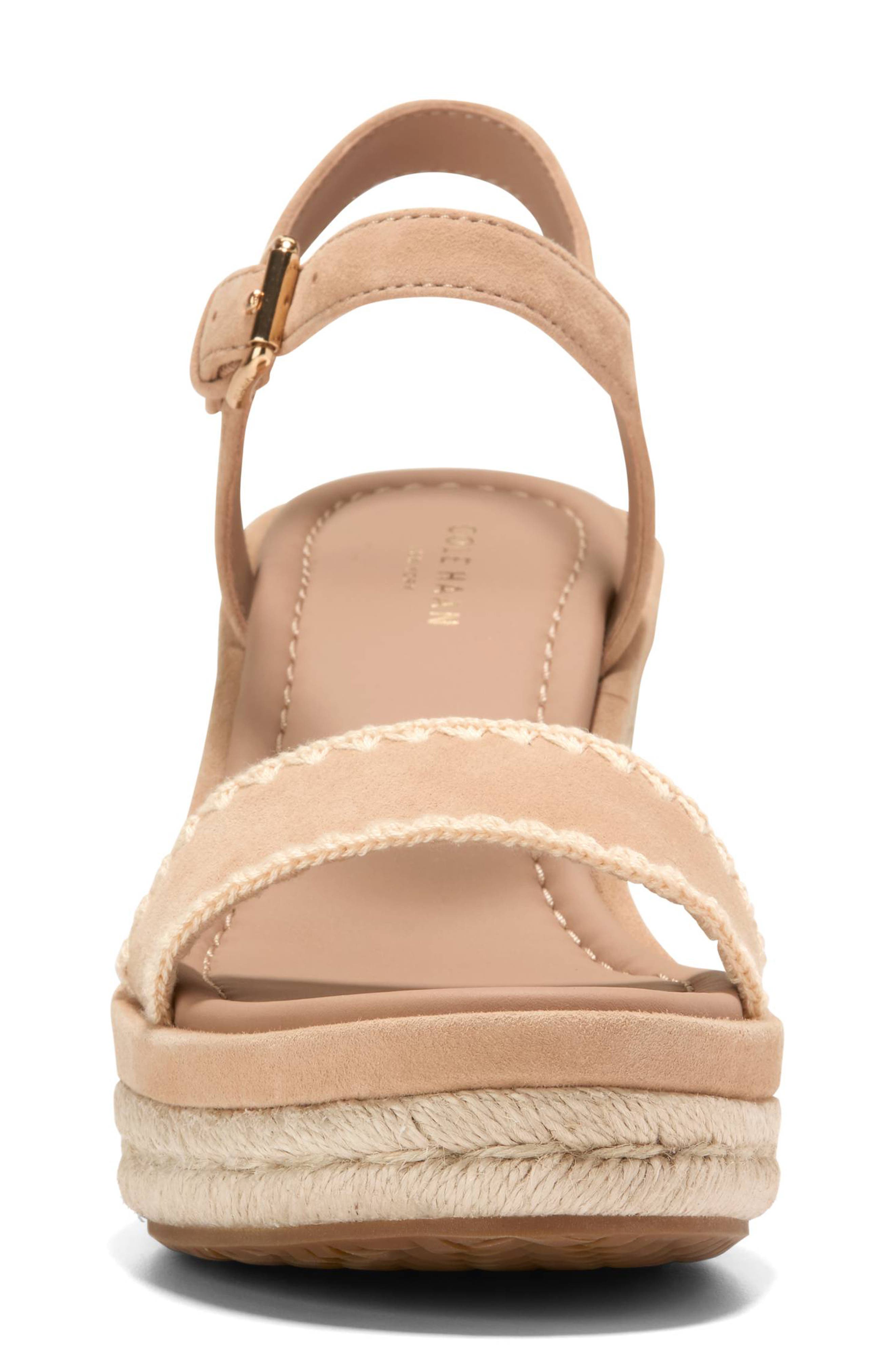 Cole Haan Asbury Cloudfeel Espadrille Wedge, Alternate, color, Tuscan Sand Leather/ Raffia