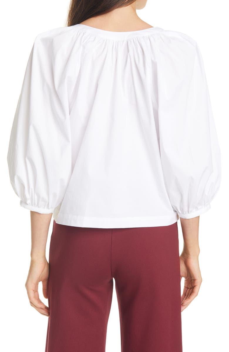 STAUD New Dill Stretch Cotton Button-Up Blouse, Alternate, color,