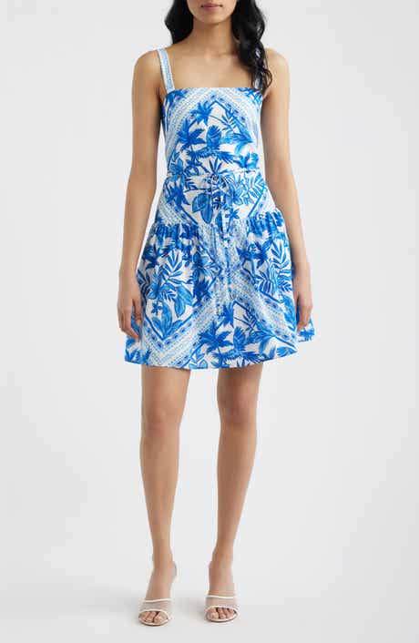 Mixed Print Cotton Minidress