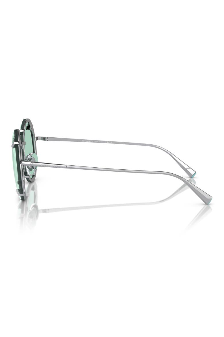 54mm Round Sunglasses, Alternate, color, SILVER / LIGHT AZURE
