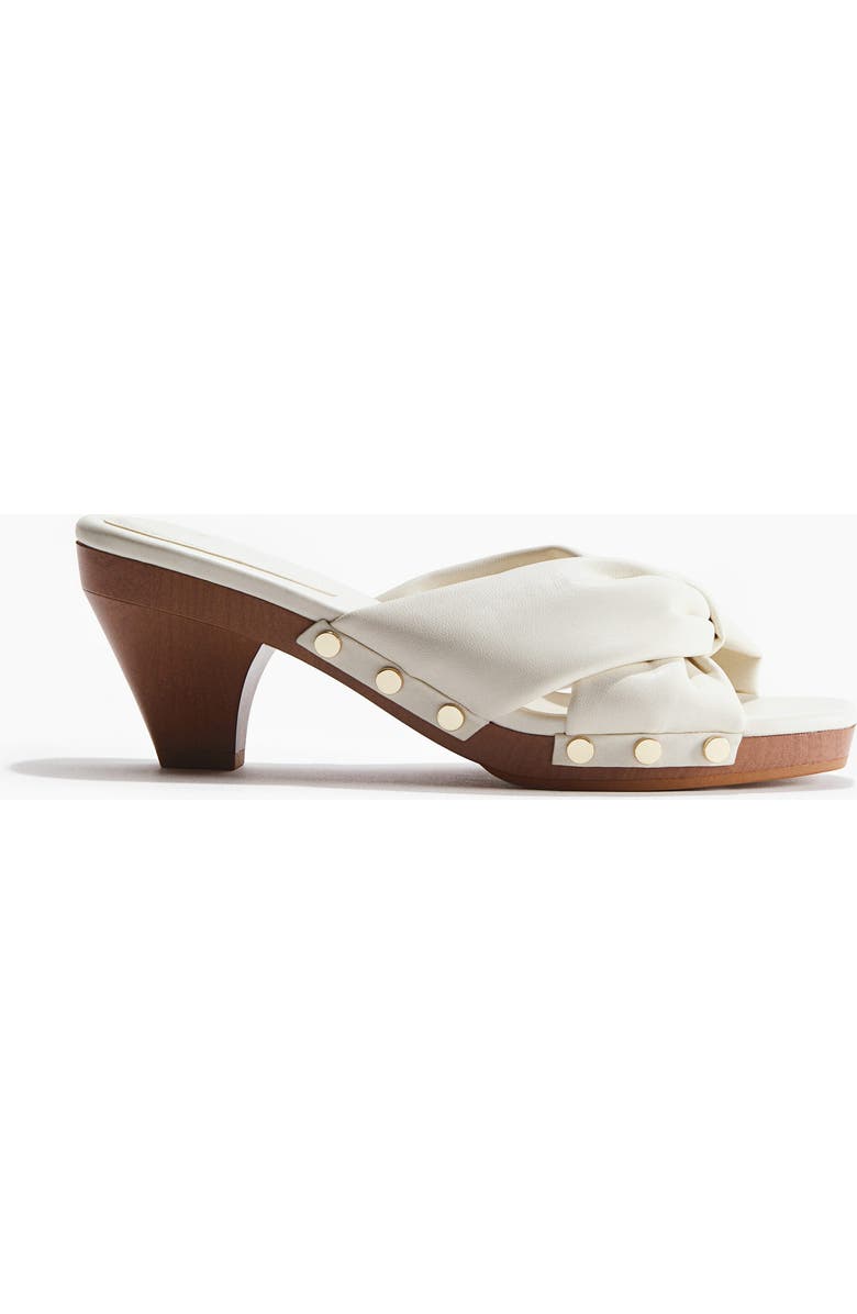 H&M Heeled Clog-look Sandals, Main, color, Cream