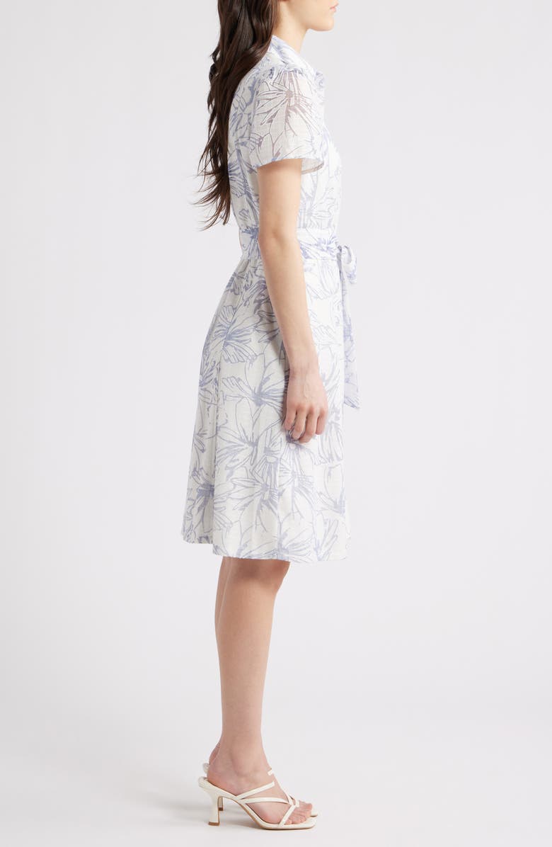Anne Klein Floral Short Sleeve Shirtdress, Alternate, color, 
