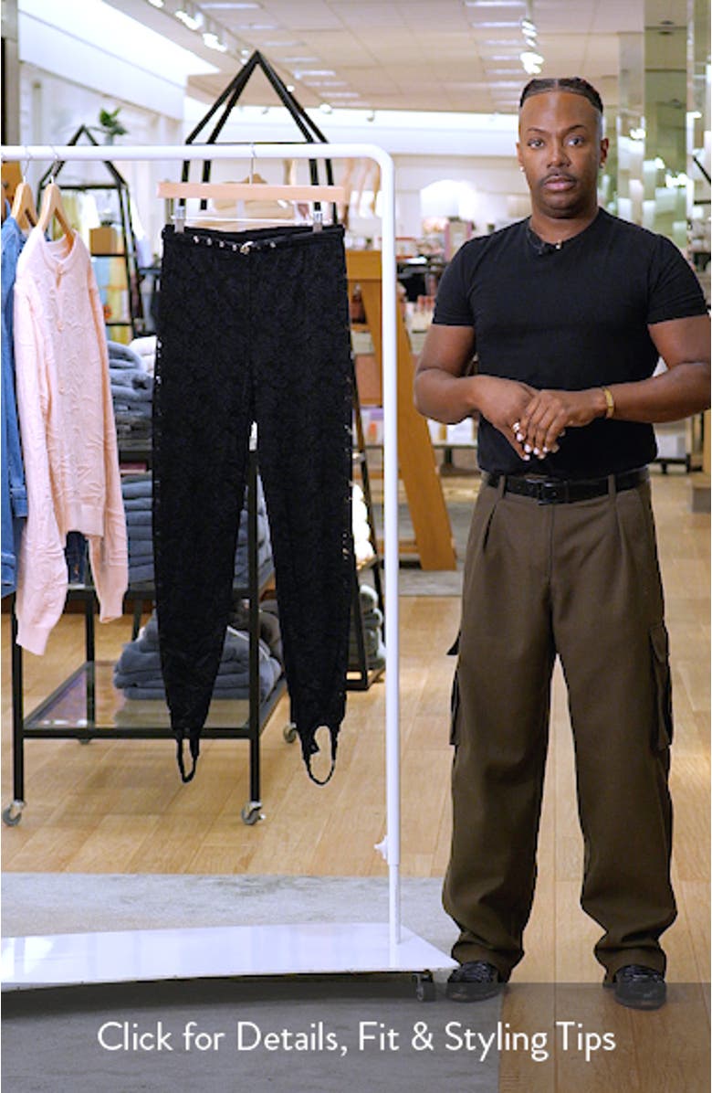 Carey Belted Lace Stirrup Pants, sales video thumbnail