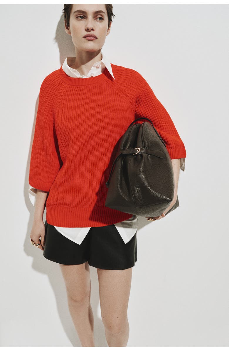 H&M Rib-knit top, Alternate, color, Bright Red