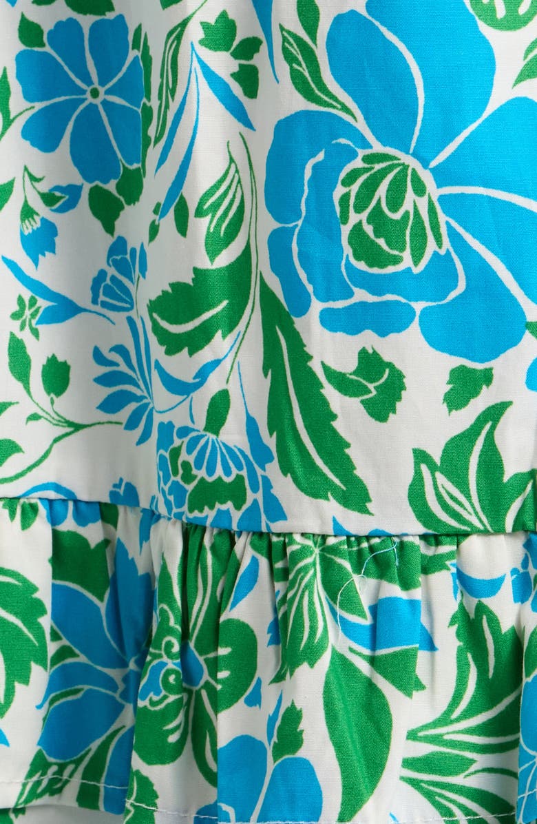 SUGARLIPS Bivore Floral Print Ruffle Maxi Dress, Alternate, color, Blue-Green-White