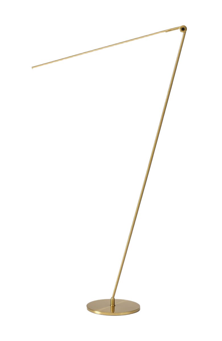 Brightech Libra 54.5" 3-Way Dimming LED Floor Lamp with Adjustable Rotating Base, Main, color, Antique Brass