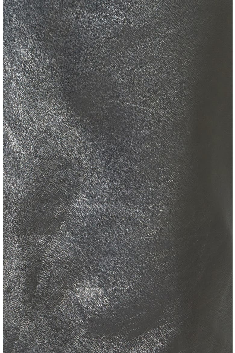 Seamed Leather Pencil Skirt, Alternate, color, BLACK