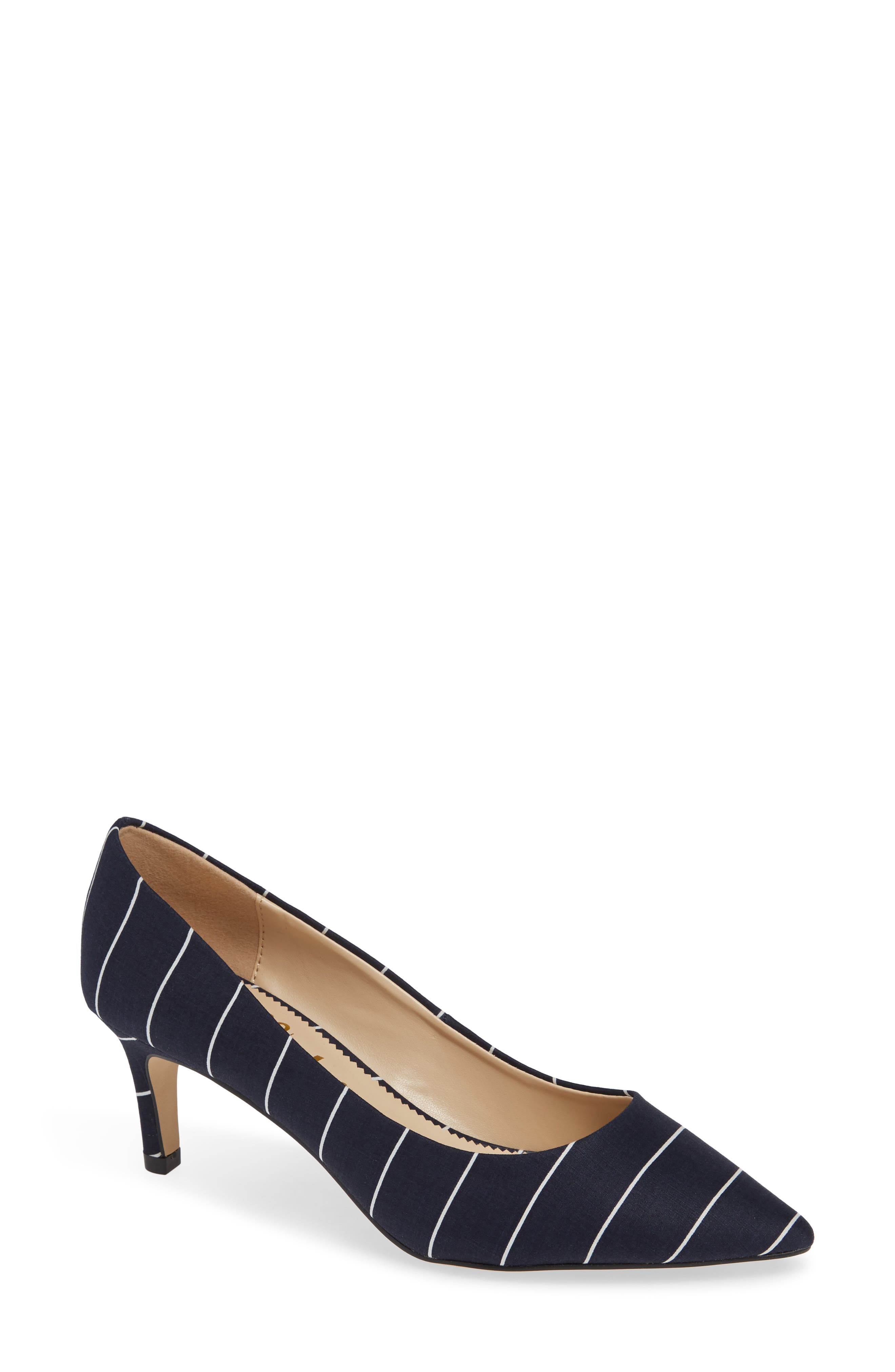 Hit Pan Pump, Main, color, NAVY STRIPE FABRIC