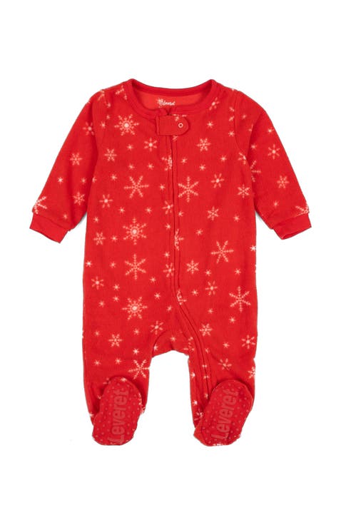 Footed Fleece Printed Holiday Pajamas (Baby)
