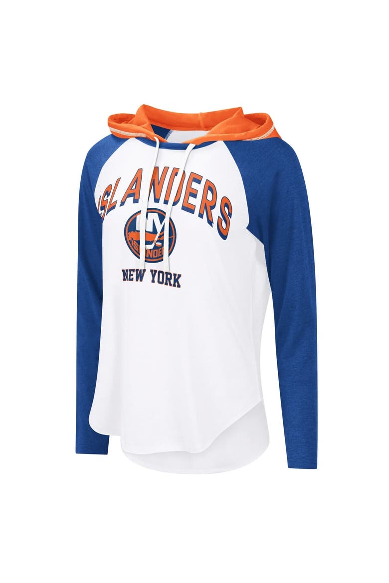 Women's G-III 4Her by Carl Banks  White New York Islanders VIP Raglan Long Sleeve Hoodie T-Shirt, Alternate, color, White