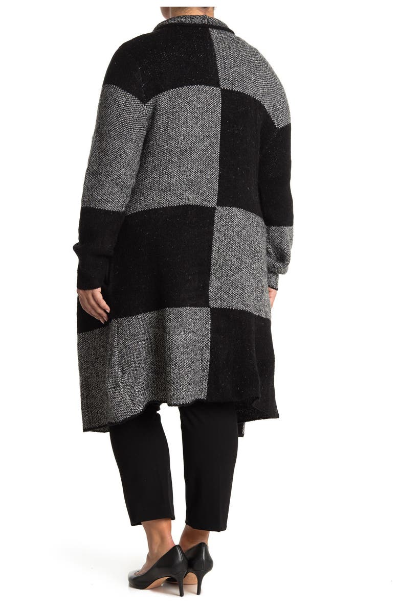 Joseph A Large Buffalo Plaid Cardigan Sweater Coat, Main, color,