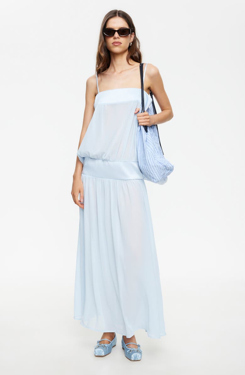 LIONESS Gracia Sleeveless Chiffon Maxi Dress, Alternate, color, Pale Blue