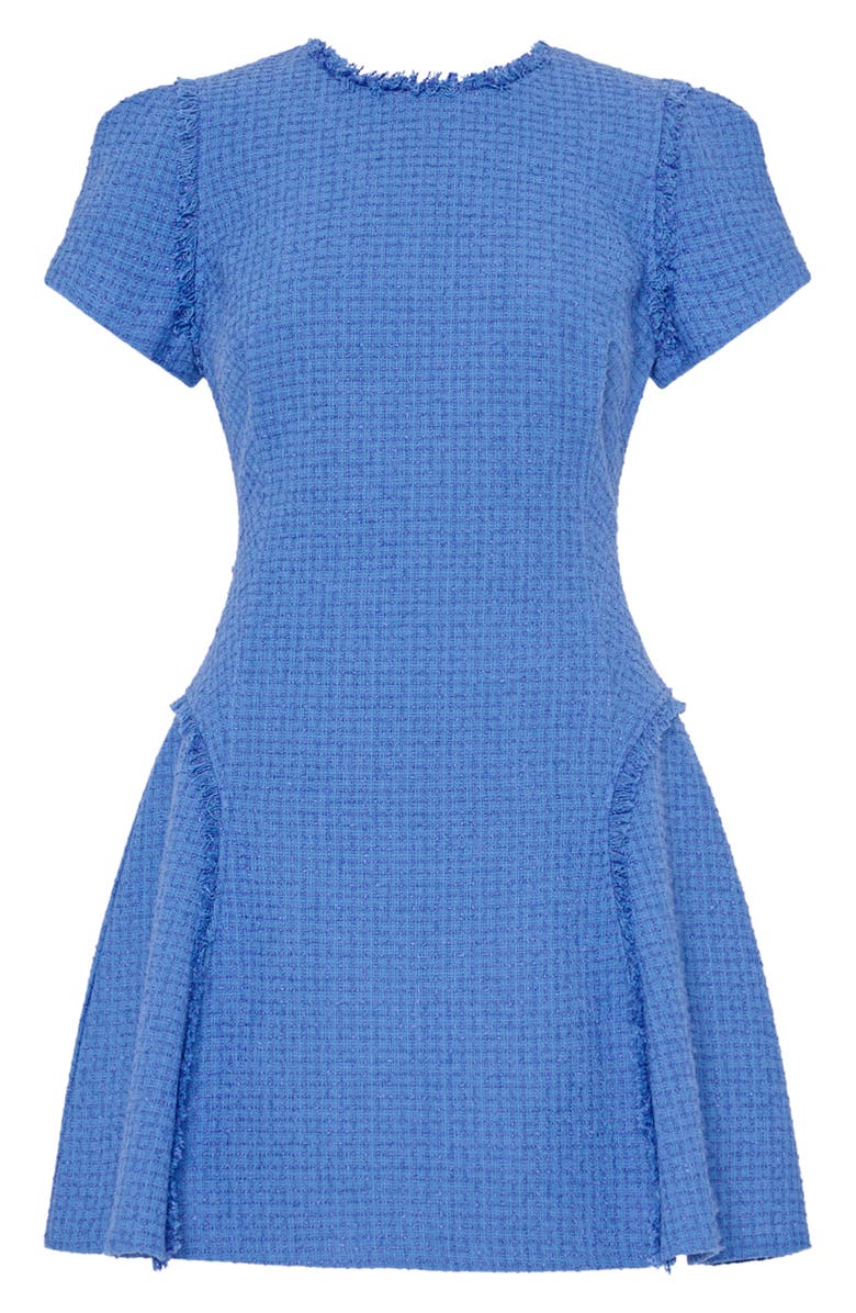 Milly Samara Bouclé Fit & Flare Minidress, Alternate, color, Blue