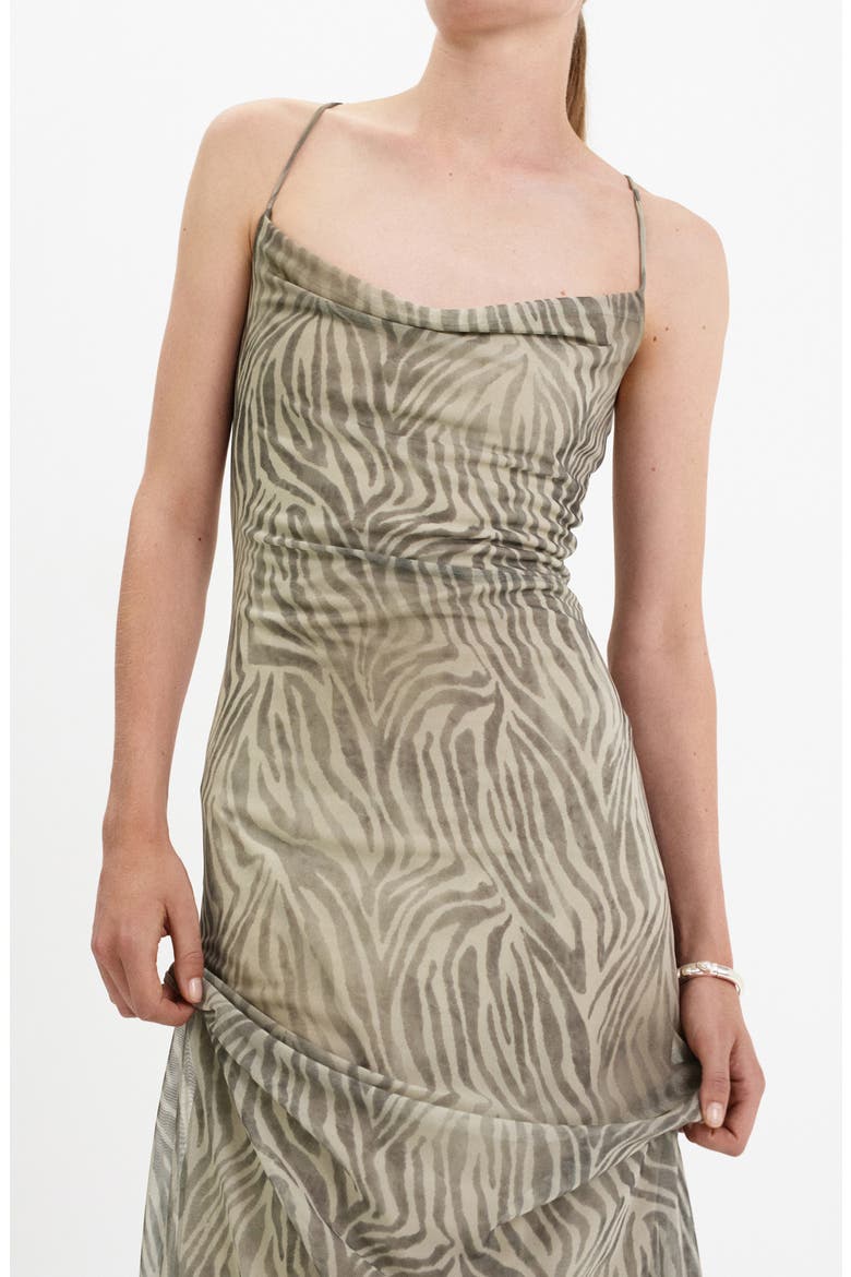 Animal Print Midi Dress, Alternate, color, LIGHT/PASTEL GREY