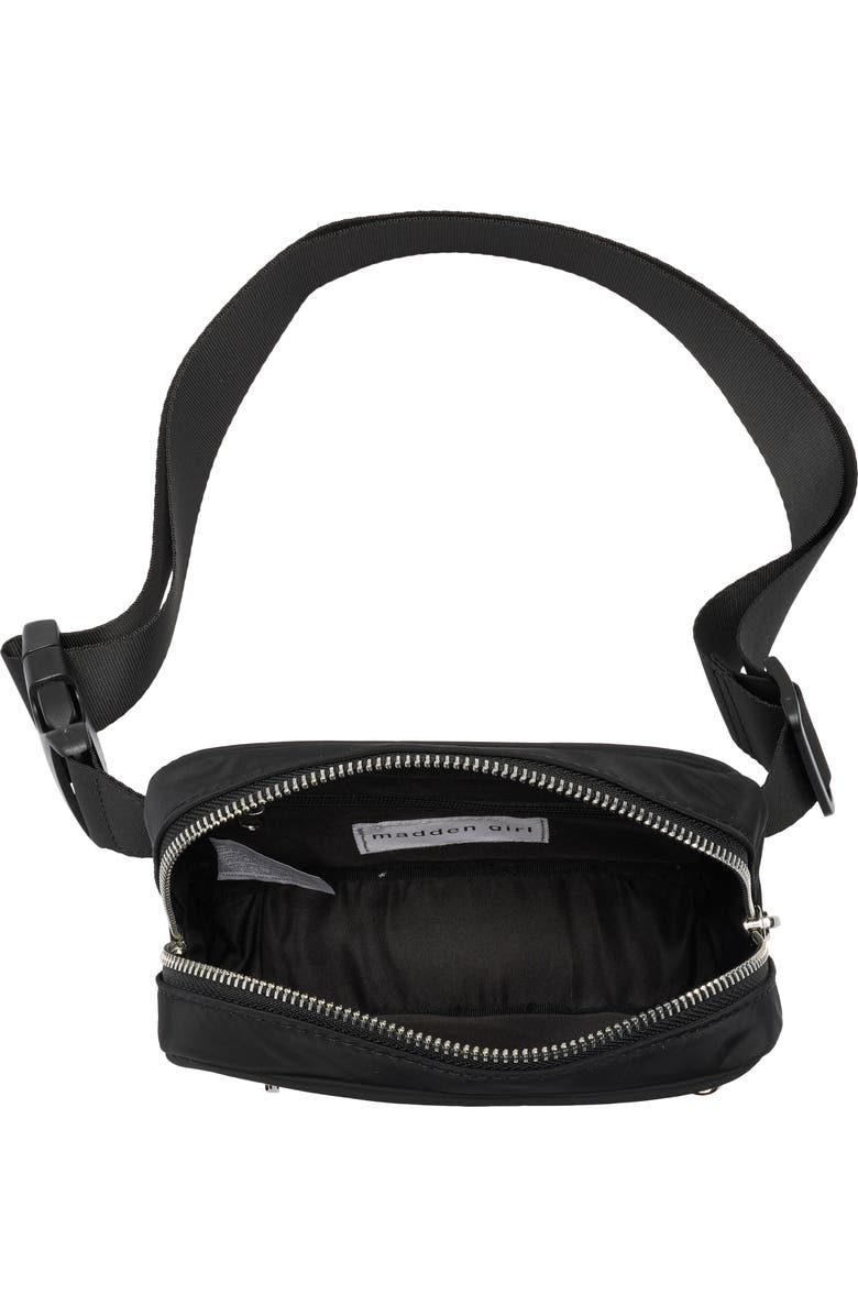 Madden Girl Polyester Belt Bag, Alternate, color, Black