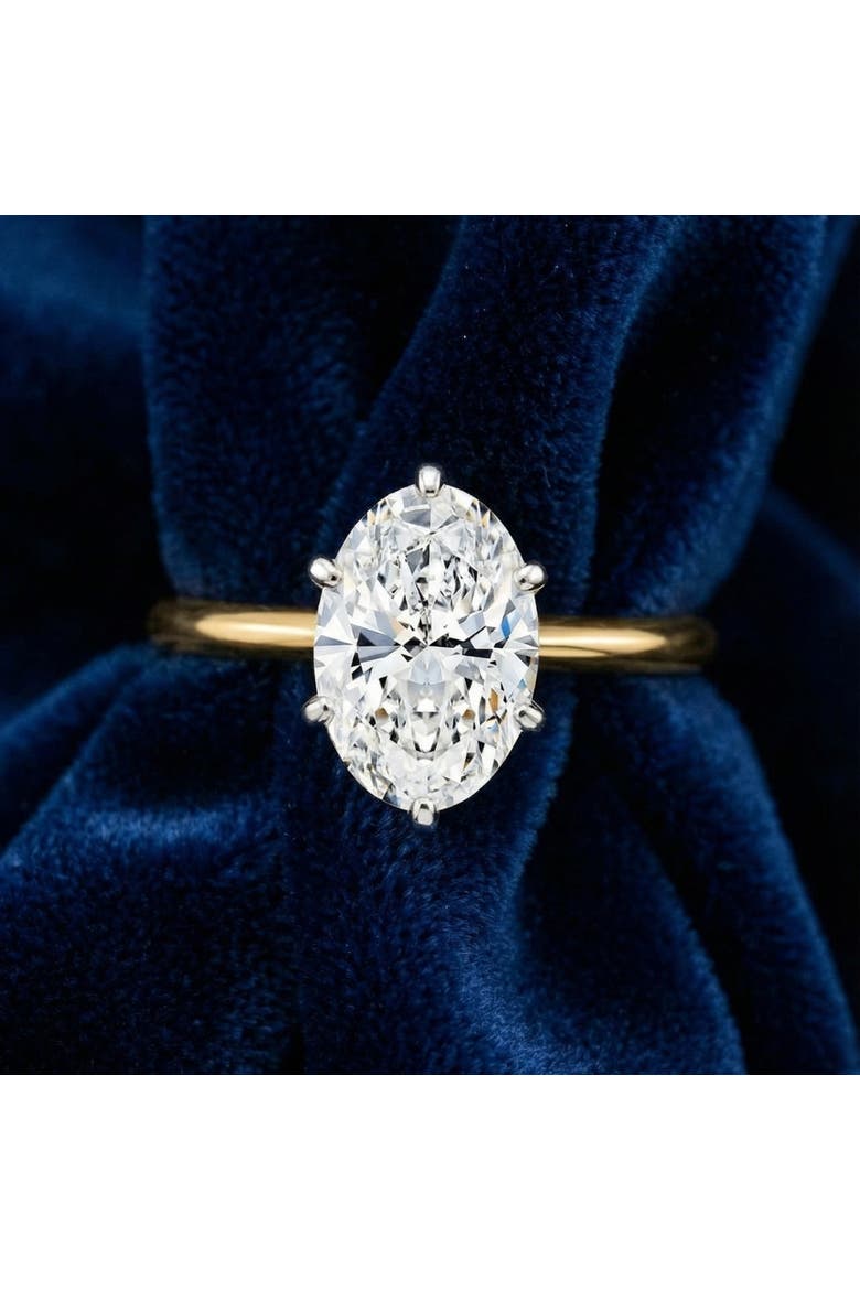 Certified 4Ct Oval Solitaire Diamond Engagement Ring 14k Gold Lab Grown, Alternate, color, 14k Yellow Gold