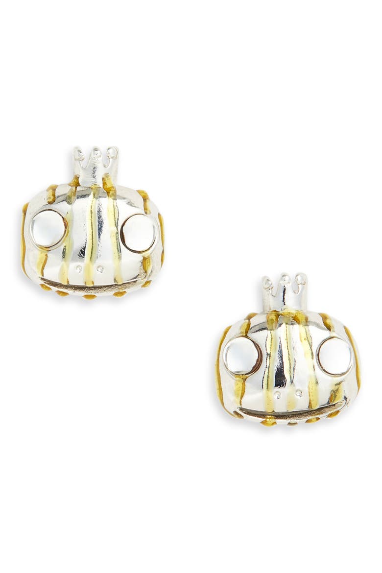 Frog Prince Stud Earrings, Main, color, GOLD STRIPE