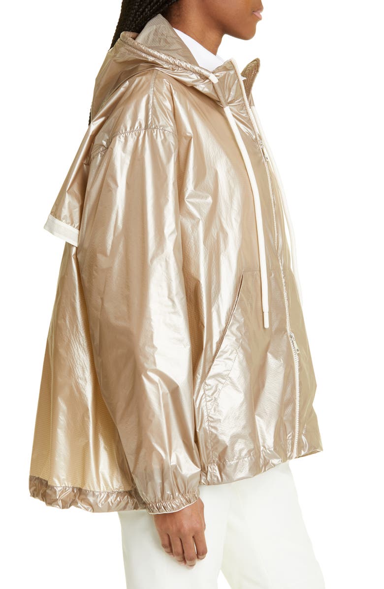 Moncler Tazenat Metallic Hooded Jacket, Alternate, color, 