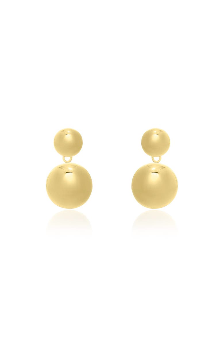 The Lovery Fine Jewelry Puffy Round Drop Earrings, Alternate, color, Gold-Plated Sterling Silver