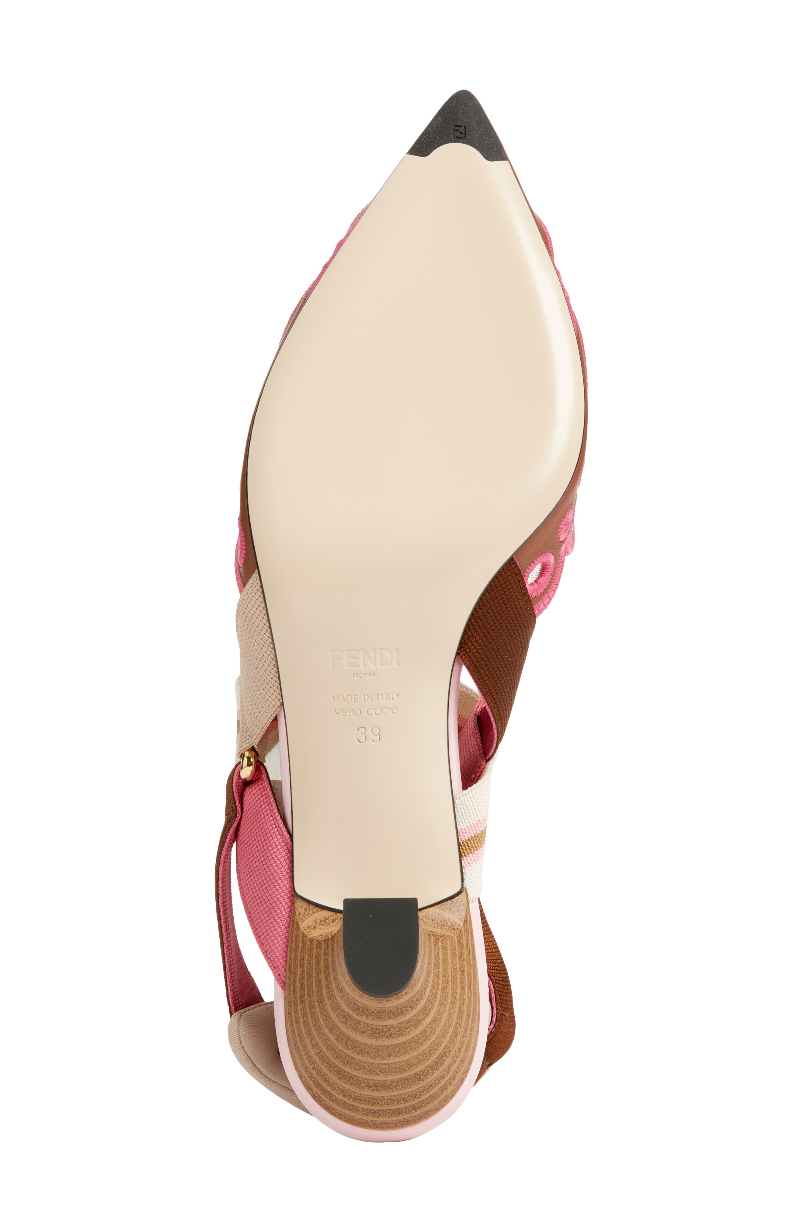Fendi Colibrì Embroidered Slingback Pump, Alternate, color, F1vp2 Sellier Surfinia