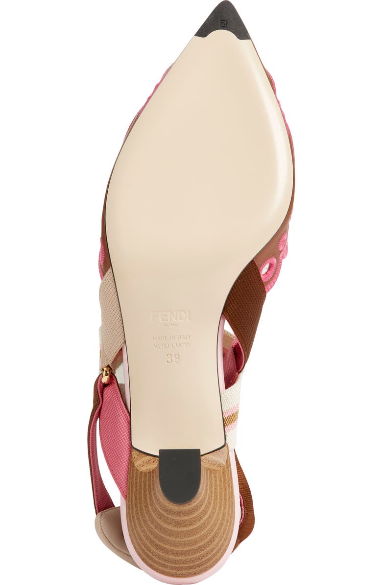 Fendi Colibrì Embroidered Slingback Pump, Alternate, color, F1vp2 Sellier Surfinia
